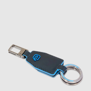 Piquadro Portachiavi divisibile in pelle con moschettone