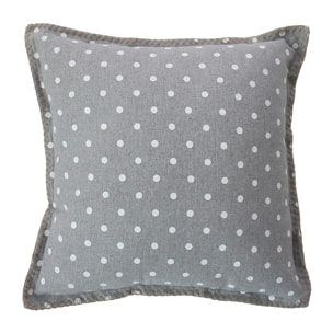 Coussin déhoussable à pois - Gris clair