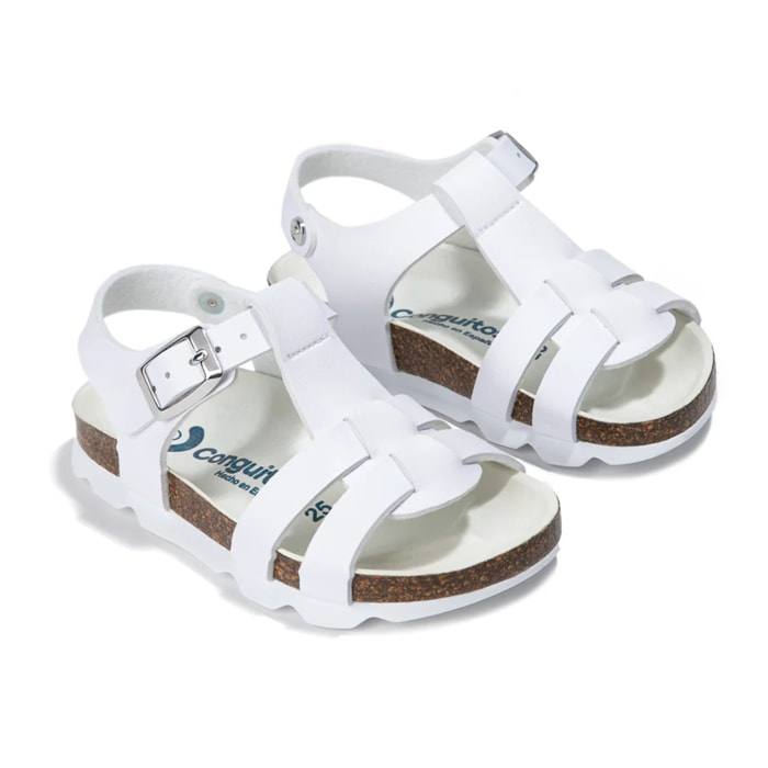 Sandalias Unisex Bio Hebilla en Blanco