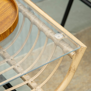 Salon de jardin 4 places – Style exotique – Coussins inclus