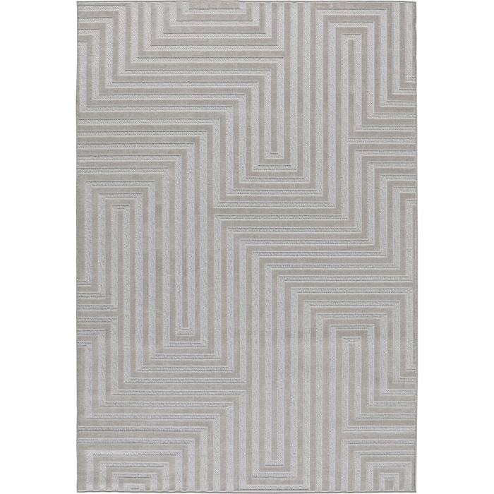 Tapis Loopin 338 gris 160x230 cm - Motif en relief - Indoor & Outdoor