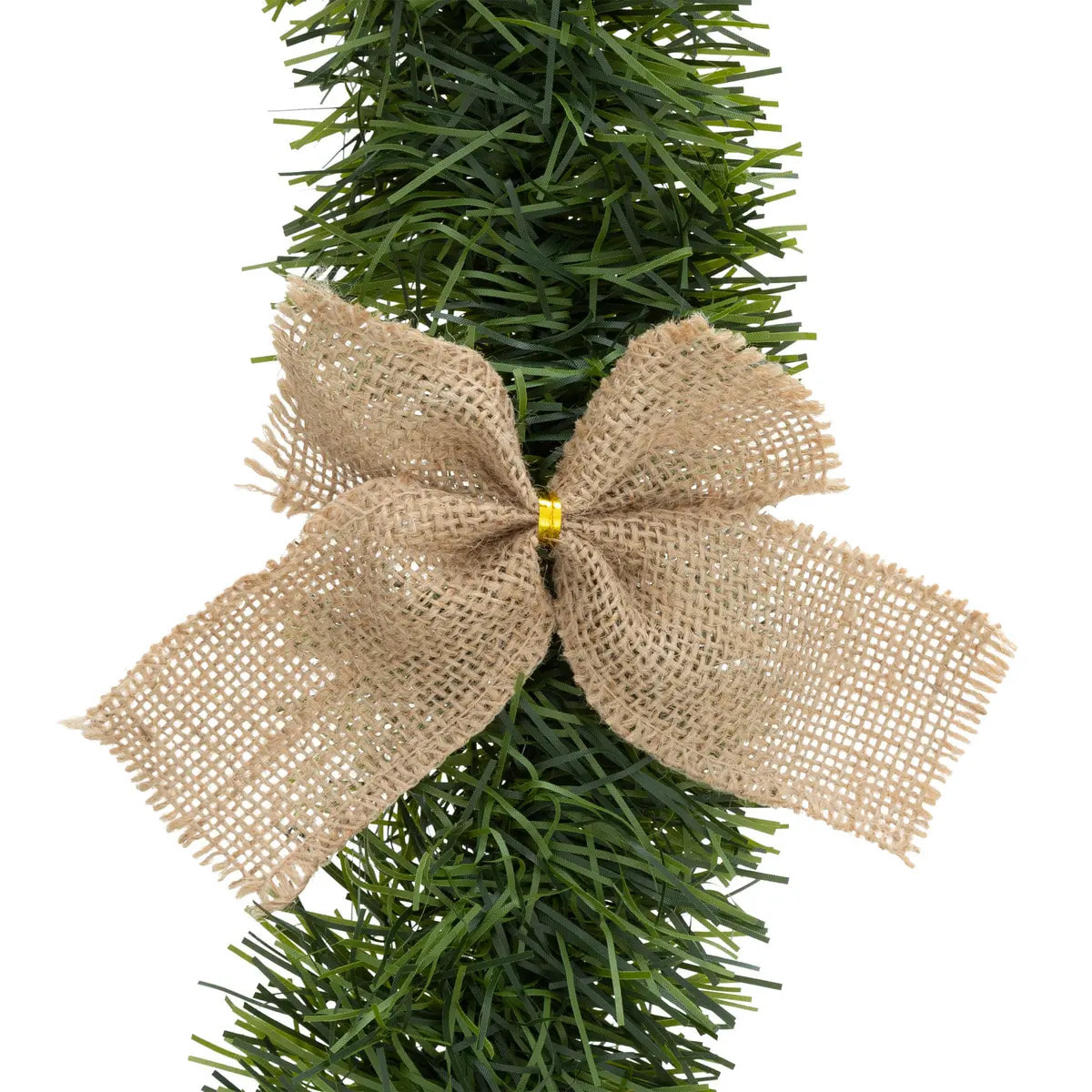 Guirlande de Noël boa vert nœuds en jute 100x4x2.7m