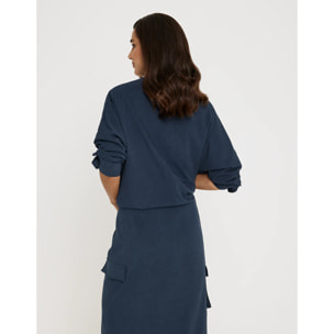 Camisa Manga Larga Azul Oscuro - Presti