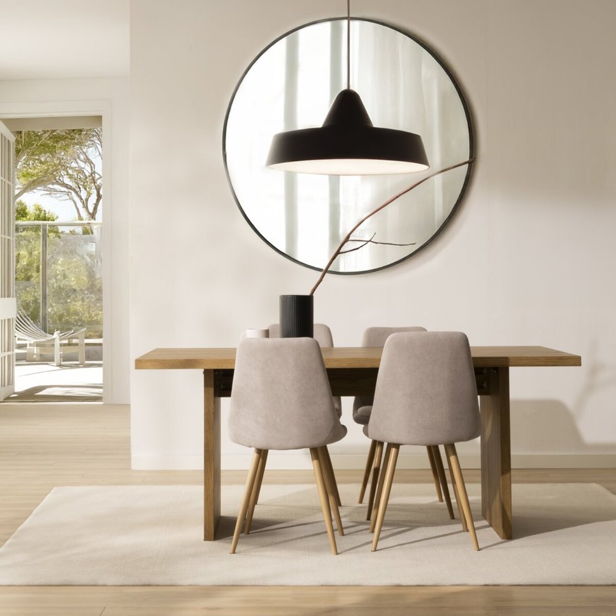 Table à manger Norfolk -tableau en tôle naturelle de chêne-couleur chêne 180 x 76 x 90 cm