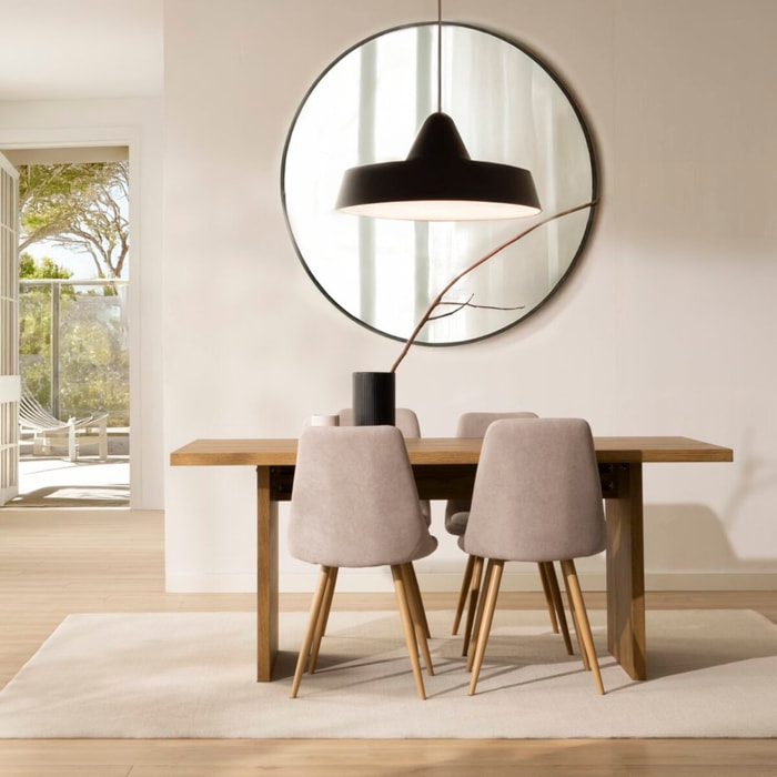 Table à manger Norfolk -tableau en tôle naturelle de chêne-couleur chêne 180 x 76 x 90 cm