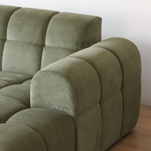 ALINE Canapé d'angle 3 places nuage en velours vert