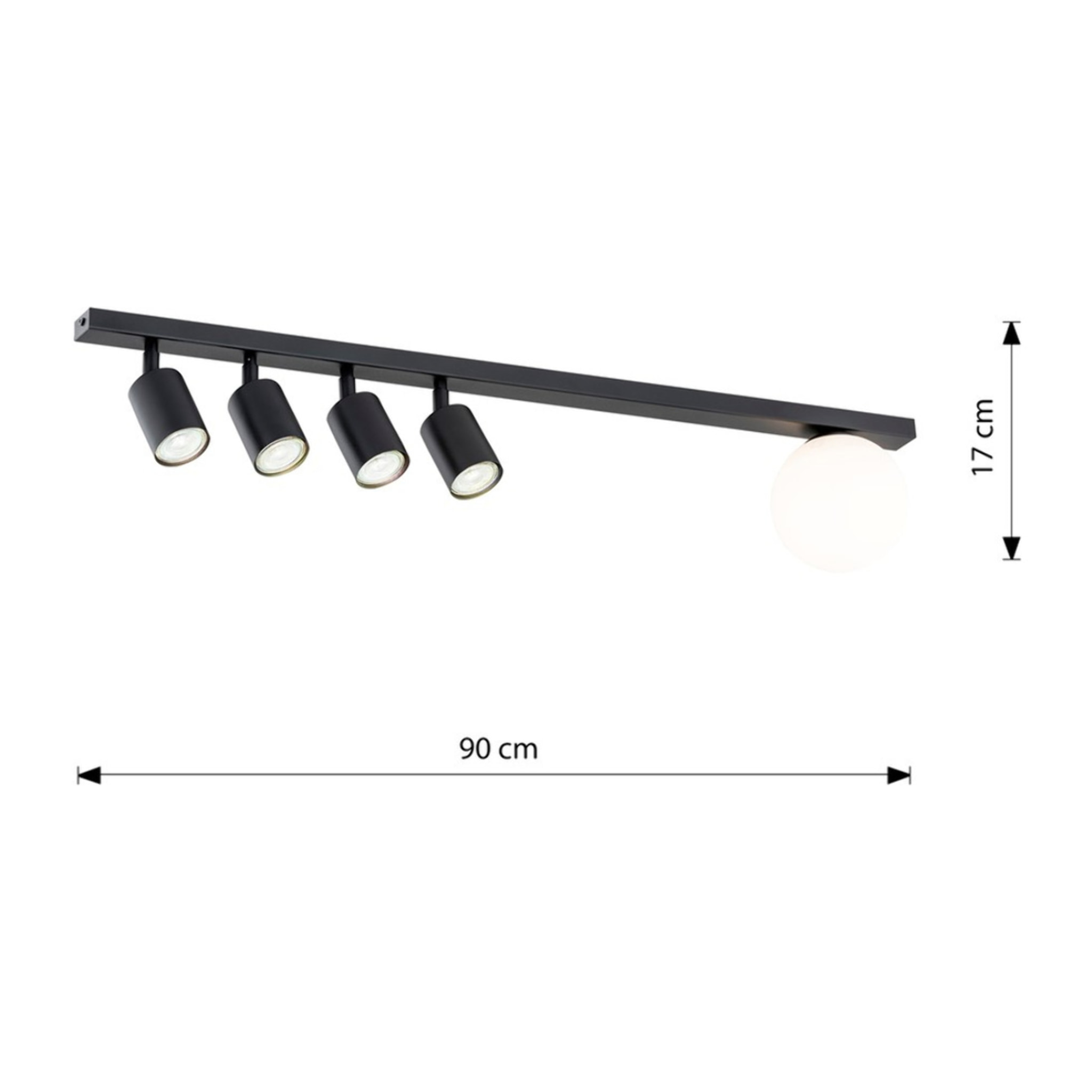 Lampada da soffitto Baster in acciaio nero opaco