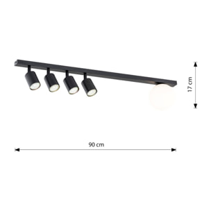 Lampada da soffitto Baster in acciaio nero opaco
