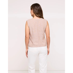 Top Chaleco Rayas Marrón - Prisma 26