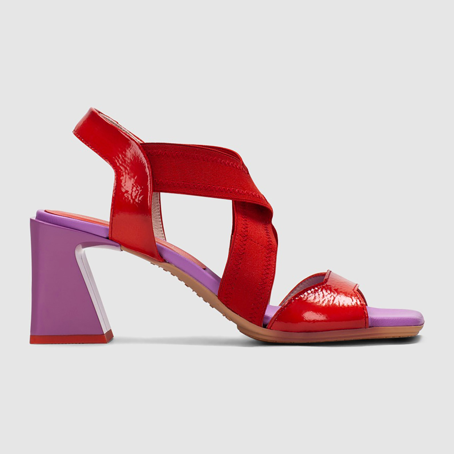 Sandalia Tacon Mallorca Violet rojo 6,5 cm