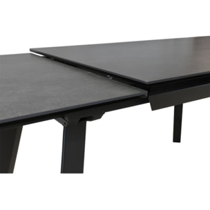Table extensible plateau céramique gris anthracite 160/240 cm - MARKUS