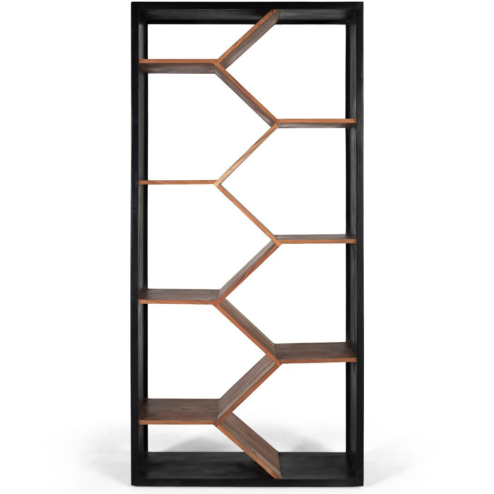 Librería de Madera de Mango 90 Cm Estilo Rústico Moderno