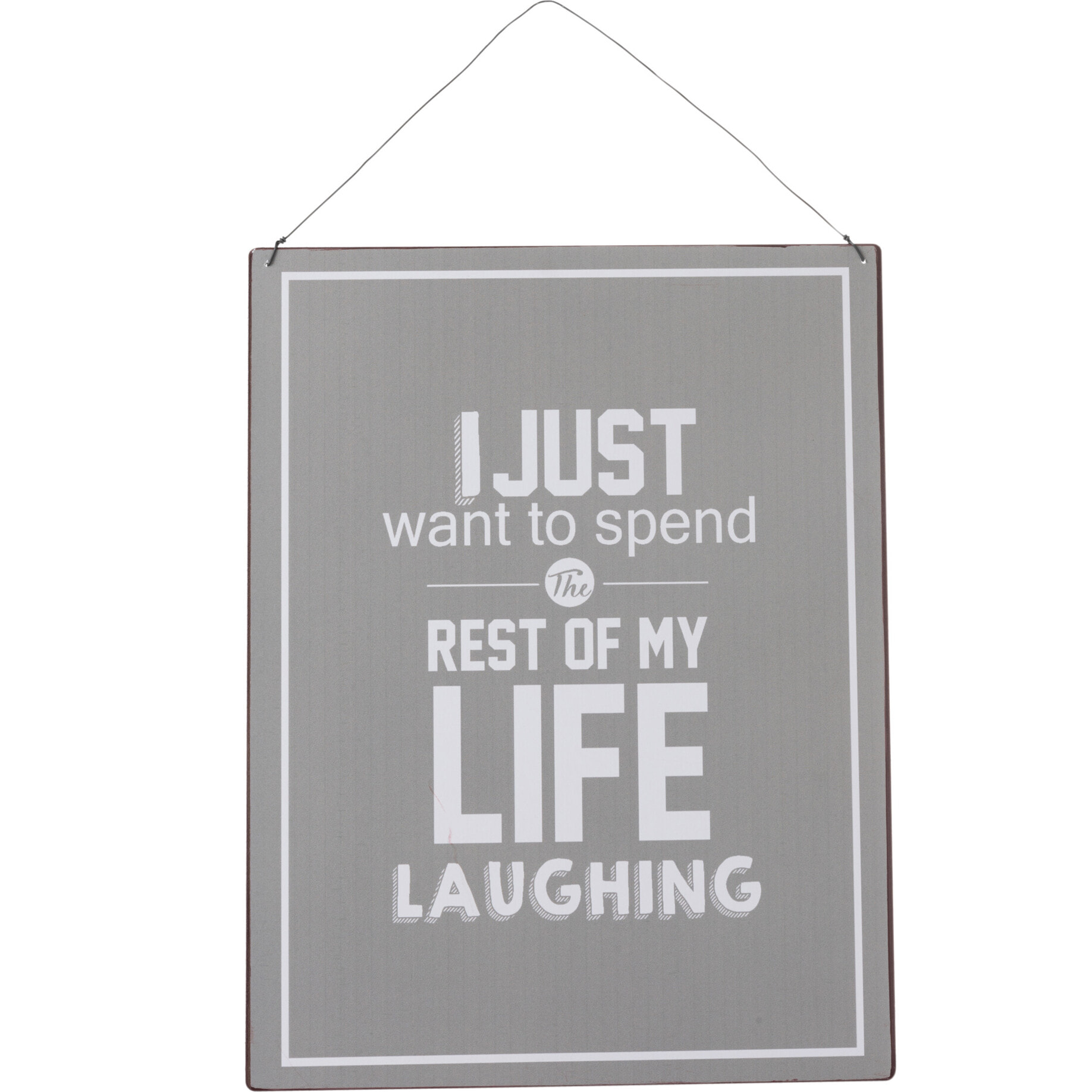 J-Line pancarte Life/Vie Anglais/Francais - métal - gris/blanc