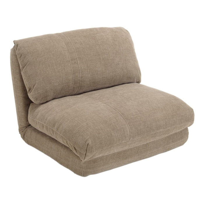 ANGELE - Chauffeuse 1 place multi-position en tissu couleur taupe