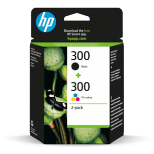 Cartouche d'encre HP Pack de 2 Originales 300 (Noir + 3 Couleurs) - CC643EE