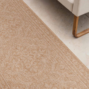 Tapis exterieur kilim oriental, structure robuste, anis