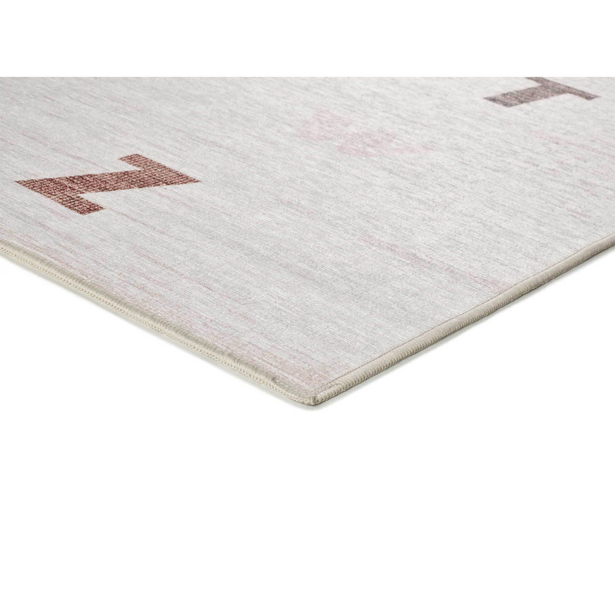 CANDY Alfombra infantil lavable con abecedario multicolor, 120x170 cm