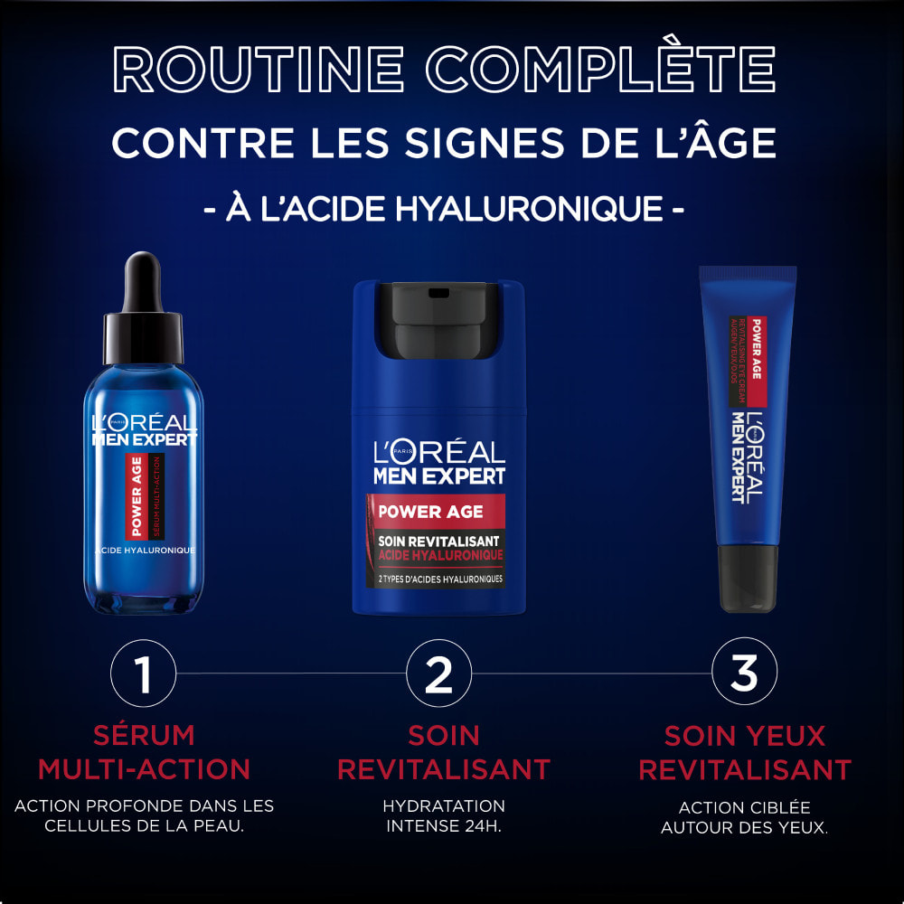 L'Oréal Paris Men Expert Power Age Trousse Routine Experte Anti-Âge 3 produits