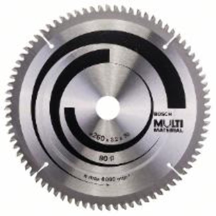 Lame de scie circulaire BOSCH MultiMaterial - Ø260 mm - 80 dents - 2608641204