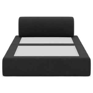 Edna - fauteuil convertible déplimousse en tissu bouclette - Noir