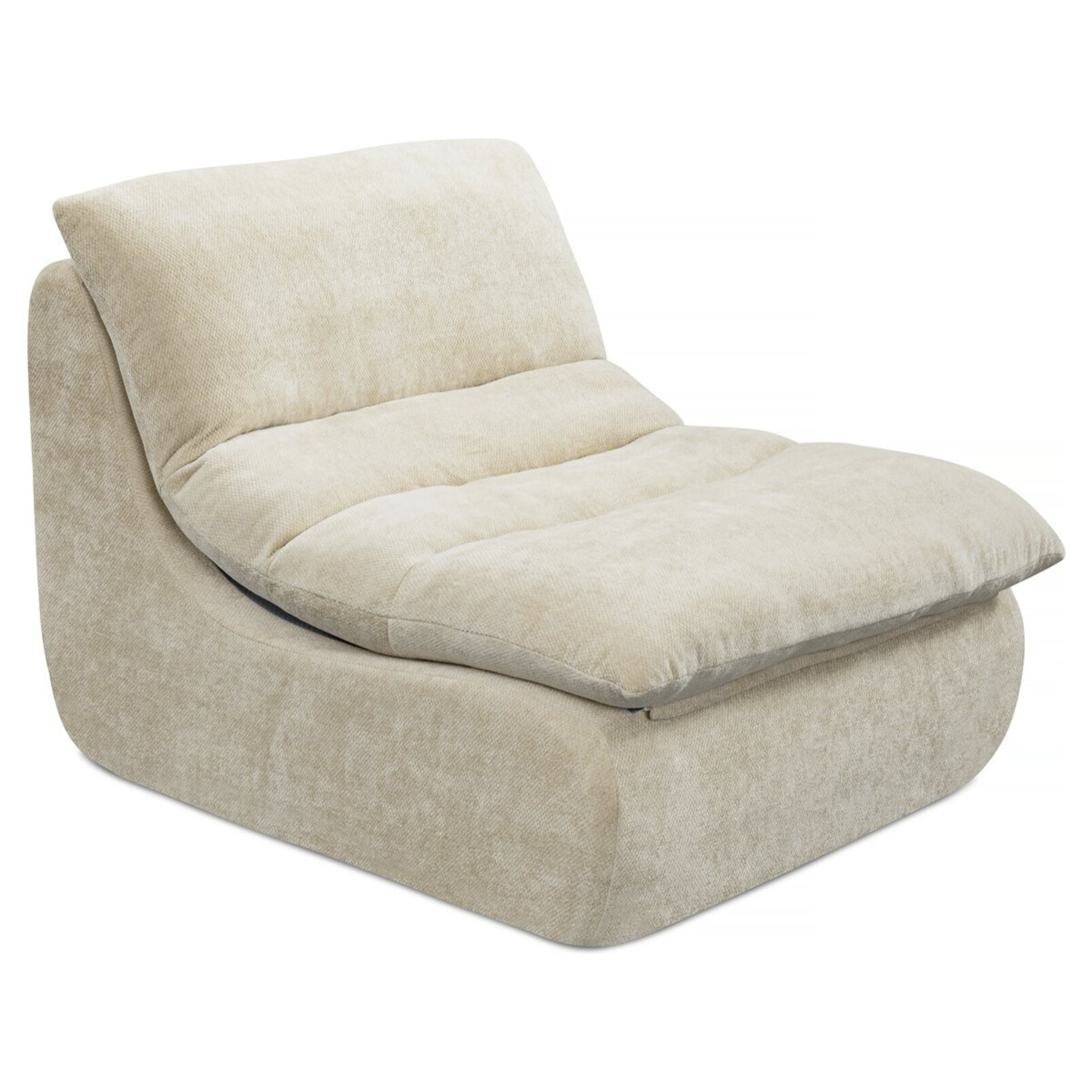 Chauffeuse en tissu texturé "Candela" - 81 x 96 x 75 cm - Beige