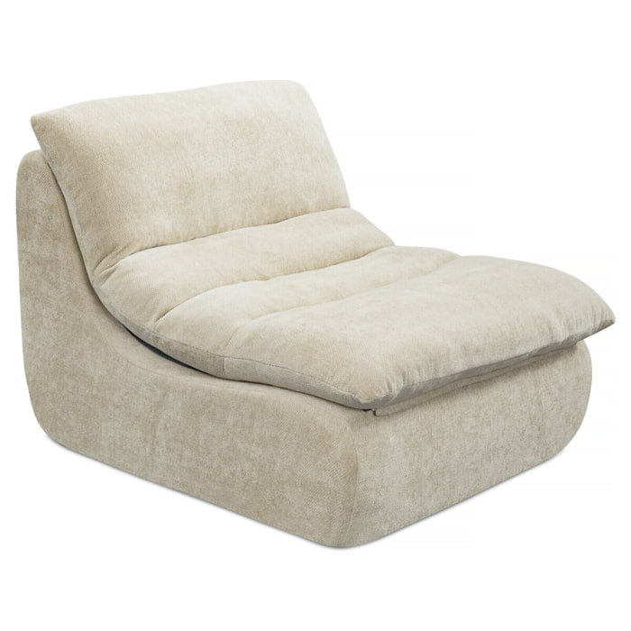 Chauffeuse en tissu texturé "Candela" - 81 x 96 x 75 cm - Beige