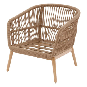 Salon de jardin "Orissa" Taupe 5 places en polyester et acier