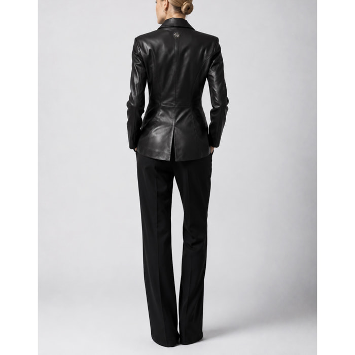 PHILIPP PLEIN Blazer de cuero FLOWER