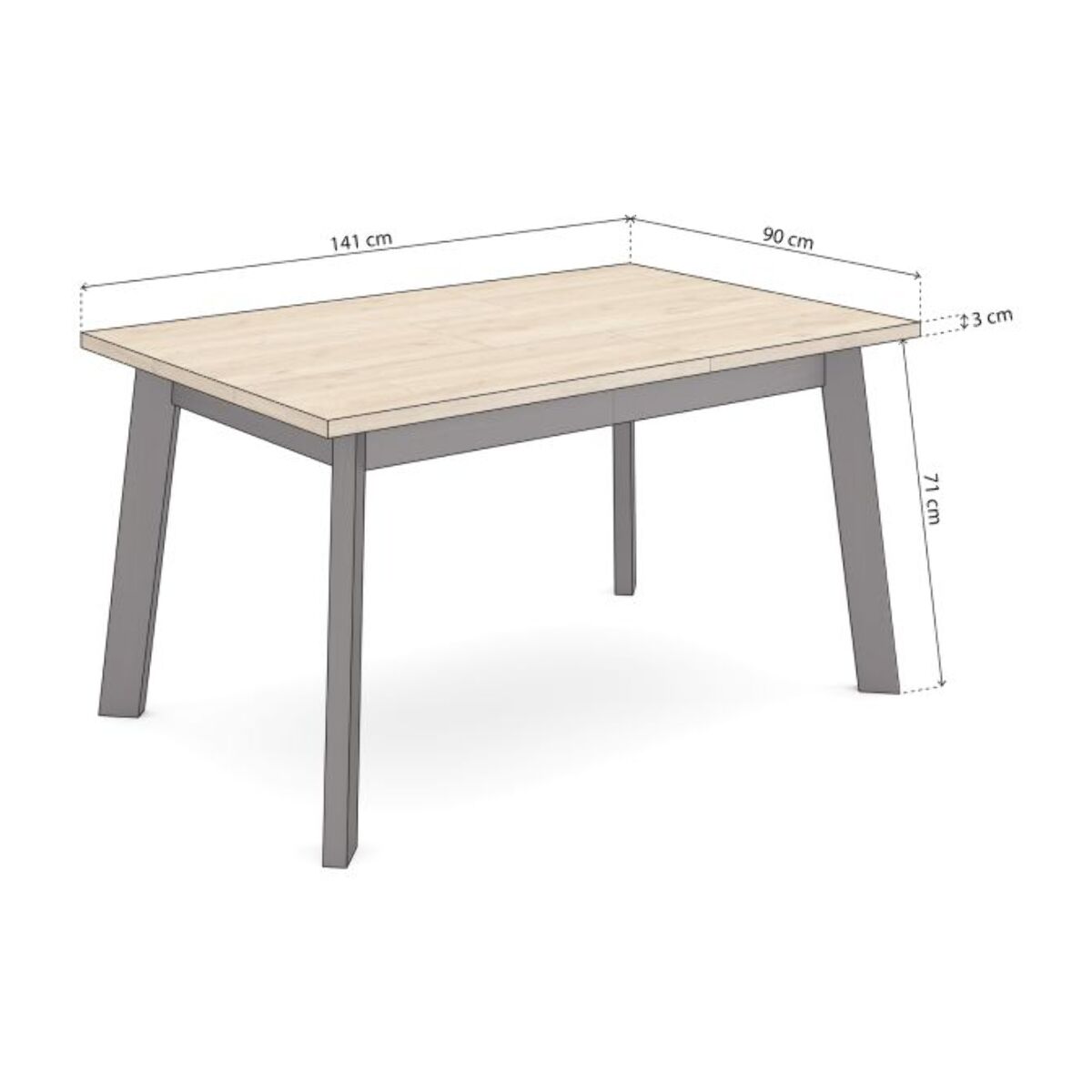 Mesa de comedor Naira 140 Roble Negro