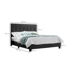 Lit queen size en simili capitonné 160x200 - BIANCA