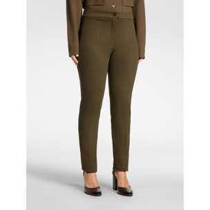 Elena Mirò - Pantaloni in jersey misto viscosa - Verde militare