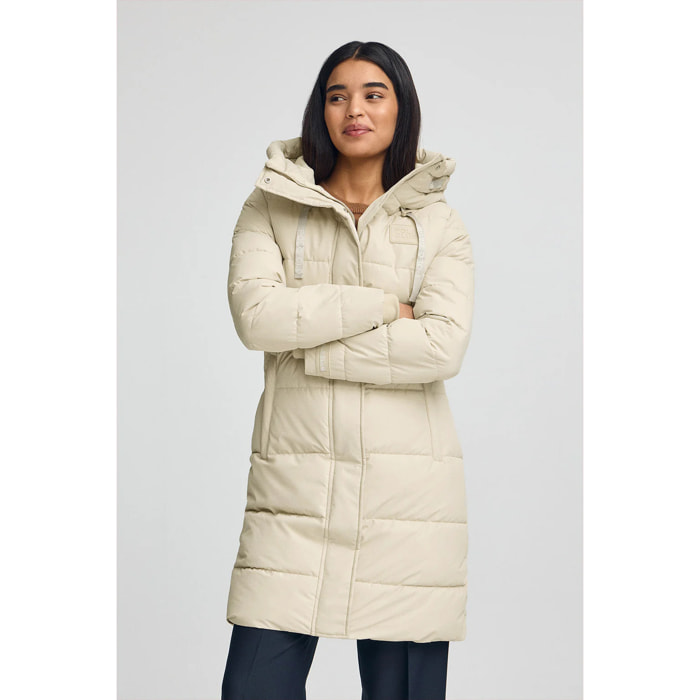 Giaccone Iris Coat ecrù con logo Polo Club