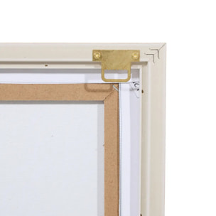 Toile imprimée fleurs 40x40cm bleu