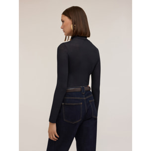 Motivi - Jersey de cachemir de coste mixto - Negro