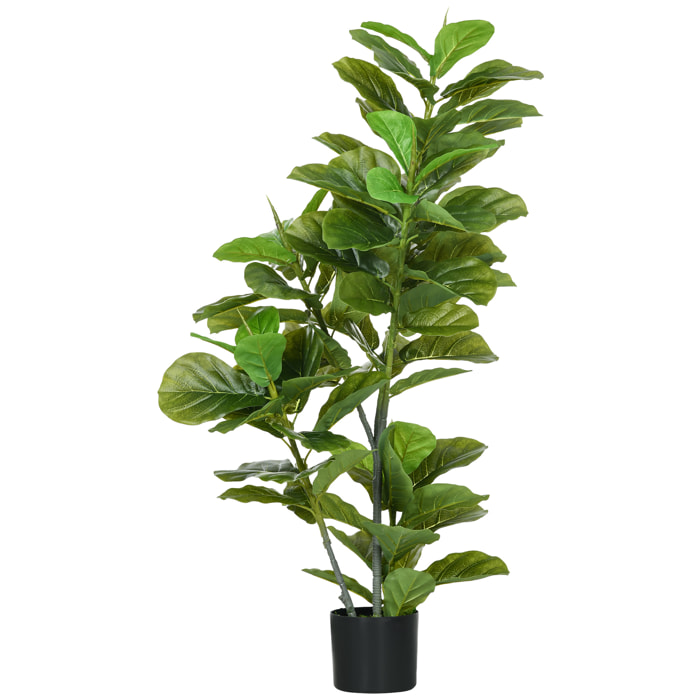 Planta Ficus Artificial 110 cm Árbol Artificial con 90 Hojas Musgo y Maceta Planta Artificial Decorativa para Interior y Exterior Hogar Salón Verde