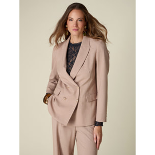 Oltre - Blazer doppiopetto con bottoni araldica - Beige
