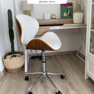 Chaise de bureau blanche Baudoin