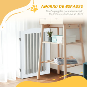 Barrera de Seguridad para Perros Plegable 154x30x80 cm con Soporte de Pie Blanco