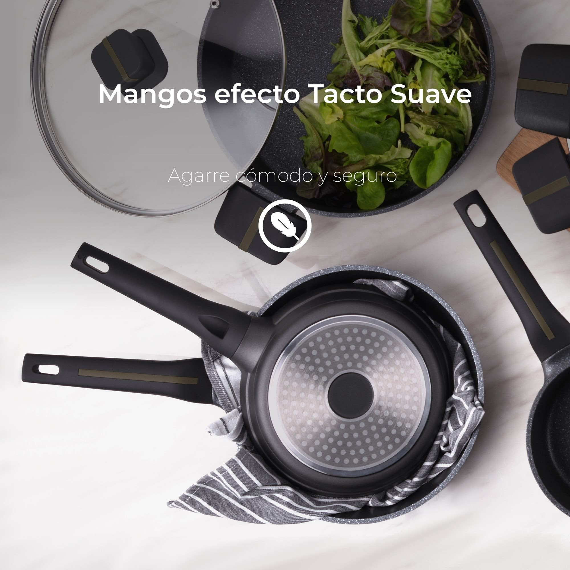 Set de 2 sartenes Ø20Ø24cm con protectores Bistro San Ignacio