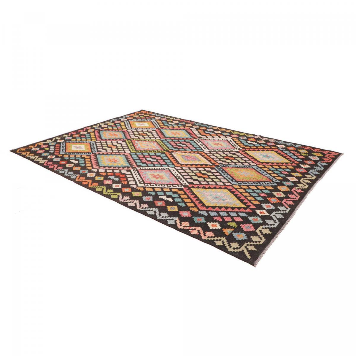 Tapis kilim au motif ethnique, tissé plat artisanal, UTUNOPI