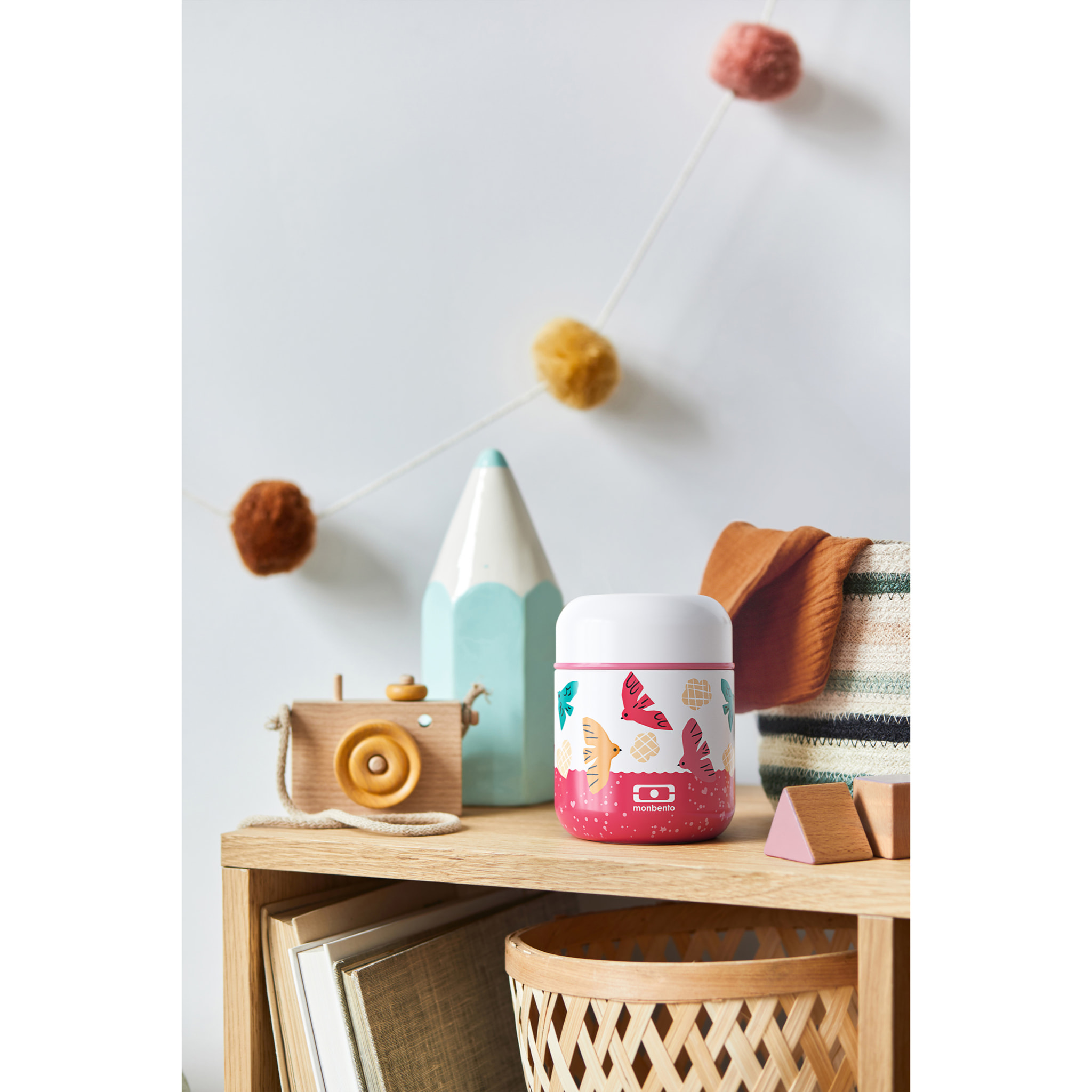 Lunch box isotherme Capsule 280ml rose Birds