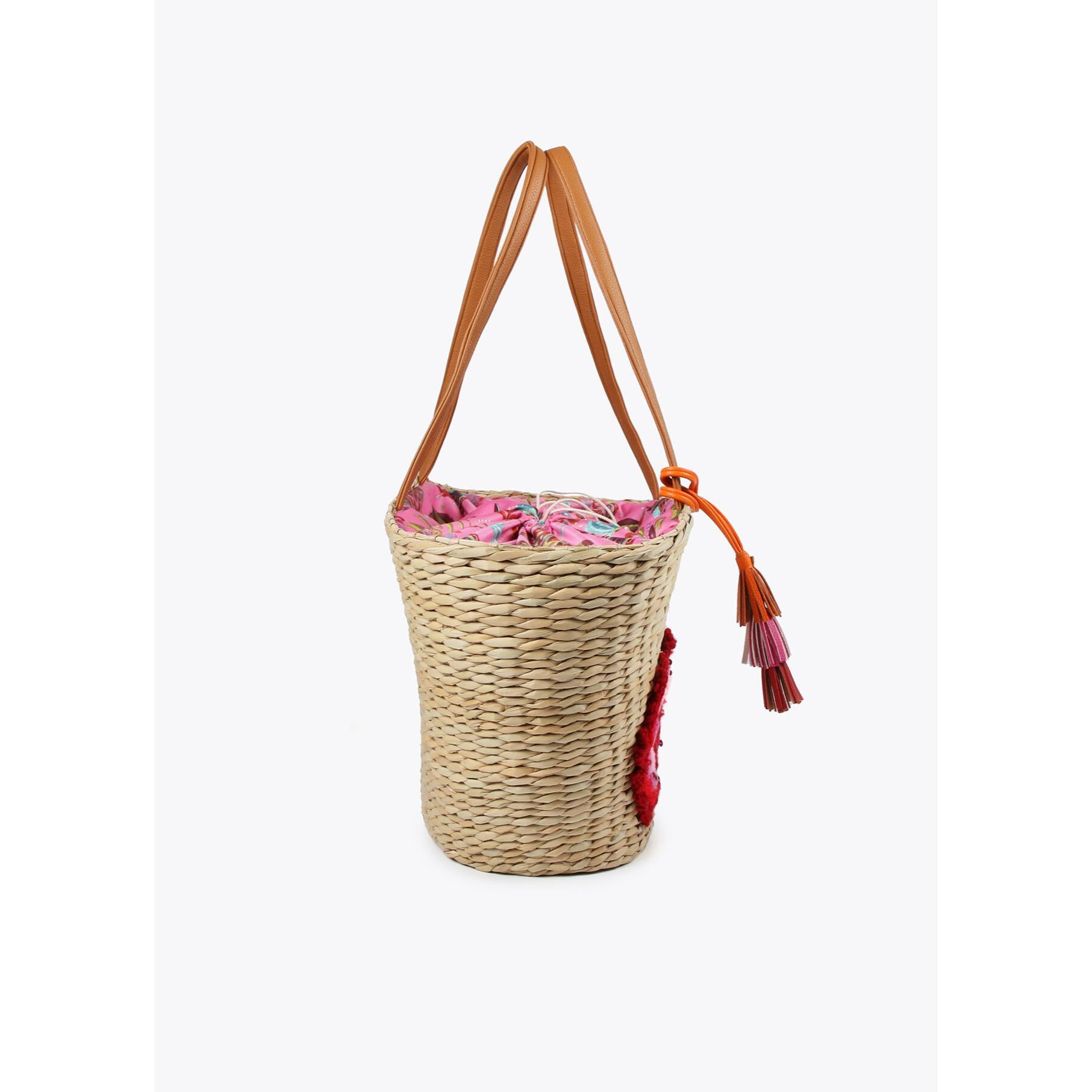 Borsa a cesta fiori crochet