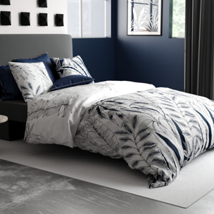 Parure de draps imprimé 100% coton - zanzibar - bleu