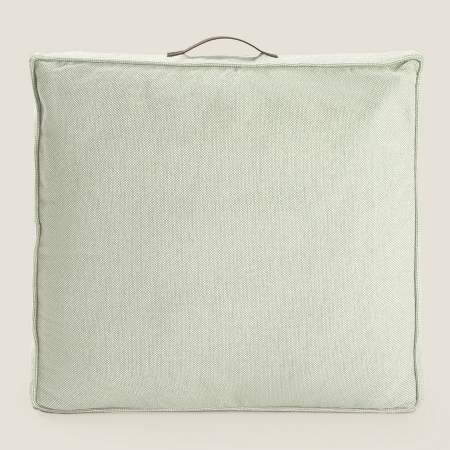 Funda de cojín chill out textura entramada Trichi color verde Algodón
