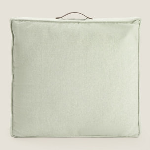 Funda de cojín chill out textura entramada Trichi color verde Algodón