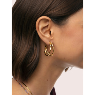 Orecchini Doble Organic River Acciao Placcato Oro