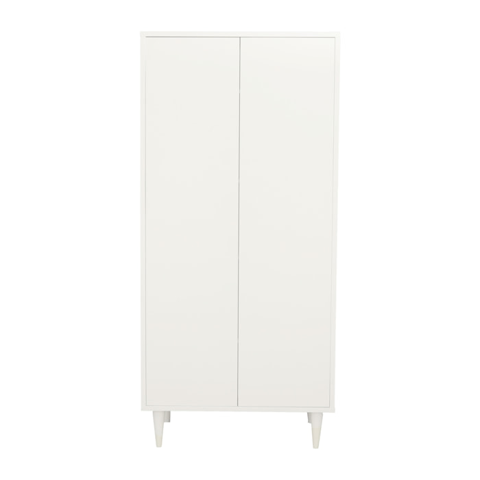 Armoire 2 portes avec étagères et penderie - ouverture push
