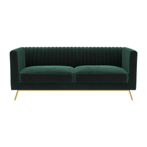 Canapé 2 places en velours vert foncé - Gatsby