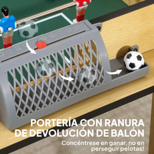 Futbolín para Niños de Madera, Mesa de Futbolín con 2 Marcadores, 6 Asas, 18 Jugadores, 6 Barras y 2 Bolas, Regalo para Adultos, Familias, Fiestas, 75x66x75 cm, Natural