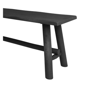Banc noir en bois de manguier 145 cm - Toxis